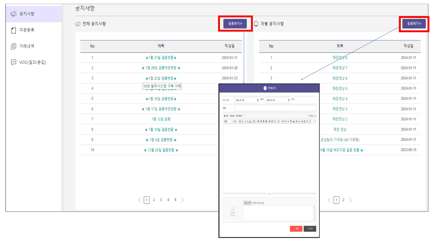 금성침대 WEB 발주 시스템 구축 및 운용 프로세스 분석