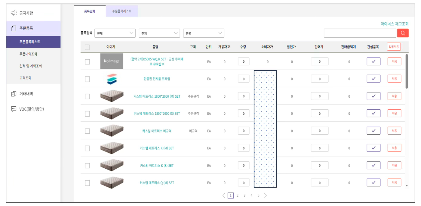 금성침대 WEB 발주 시스템 구축 및 운용 프로세스 분석