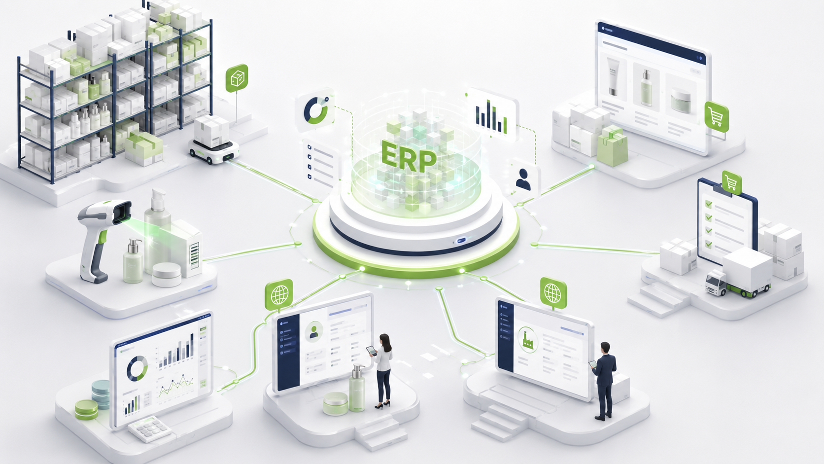 ERP 중심 통합 운영 구조 상세 다이어그램